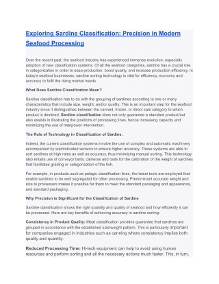 Exploring Sardine Classification_ Precision in Modern Seafood Processing