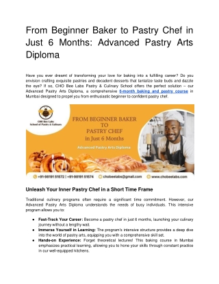 From Beginner Baker to Pastry Chef in Just 6 Months_ Advanced Pastry Arts Diploma