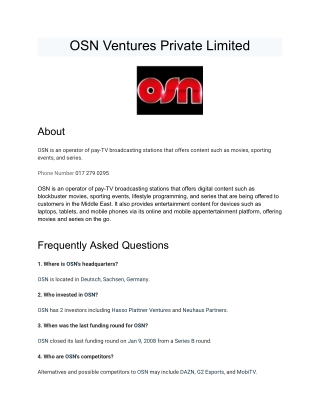OSN Ventures Private Limited