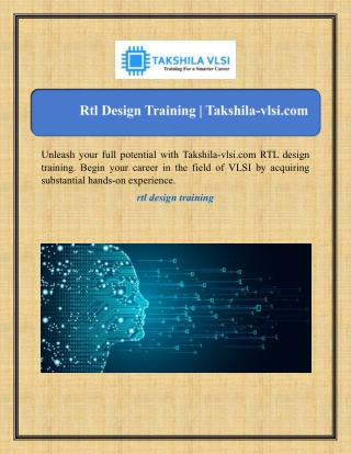 Rtl Design Training | Takshila-vlsi.com