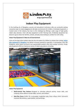 Indoor Play Equipment