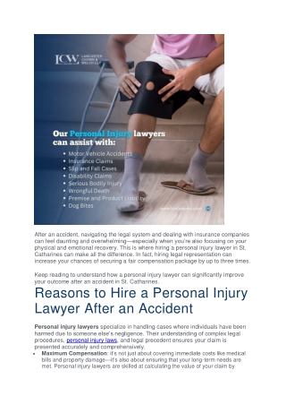 Reasons to Hire a Personal Injury Lawyer After an Accident