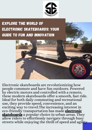 Shop the Best Electronic Skateboards – Top Models Available at Skateboard Electric