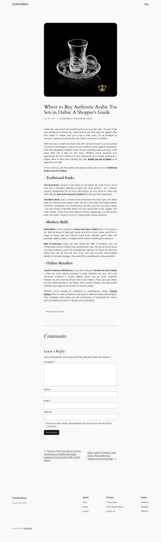 Where to Buy Authentic Arabic Tea Sets in Dubai A Shopper’s Guide