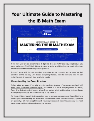 Your Ultimate Guide to Mastering the IB Math Exam