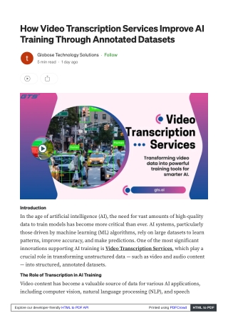 How Video Transcription Services Improve AI Training Through Annotated Datasets