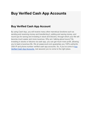 Buy Verified Cash App Accounts