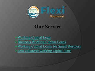 Get Business Working Capital Loans - FlexiPayment