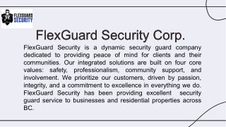 Flexguard Security Corp. | Tailored Security for BC Businesses and Municipalitie
