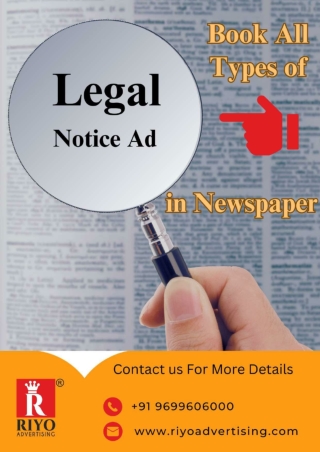 Book Your Public Notice Ads In Newspaper