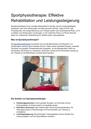 Sportphysiotherapie_ Effektive Rehabilitation und Leistungssteigerung
