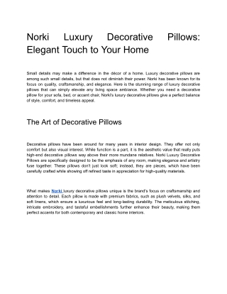 Luxury Decorative Pillows