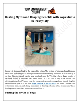 Busting Myths and Reaping Benefits with Yoga Studio in Jersey City