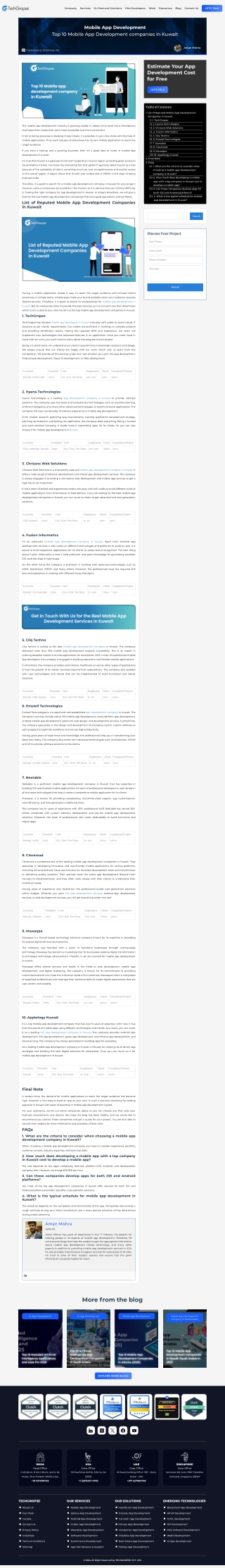 Top 10 Mobile App Development companies in Kuwait