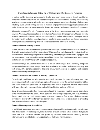 Drone Security Services A New Era of Efficiency and Effectiveness in Protection