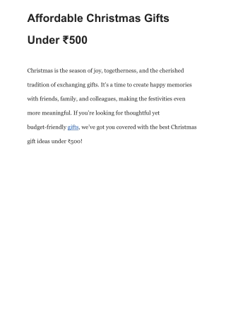 Affordable Christmas Gifts Under ₹500