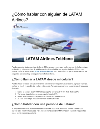 ¿Cómo hablar con alguien de LATAM Airlines