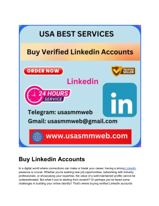 Professional LinkedIn Accounts for Sale - Verified and Active