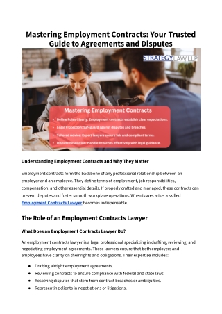 Mastering Employment Contracts_ Your Trusted Guide to Agreements and Disputes