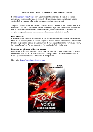 Legendary Rock Voices show