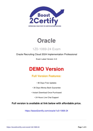 Master 1Z0-1069-24 Certification Exam | Expert Prep Guide 2024