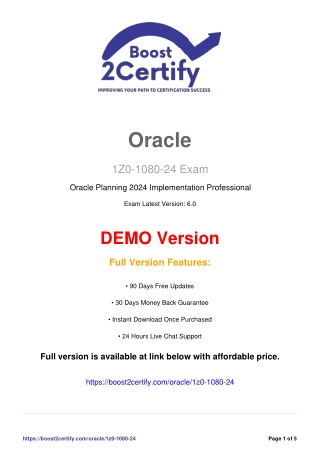 Crack the 1Z0-1080-24 Certification | Oracle Planning 2024 Exam Prep
