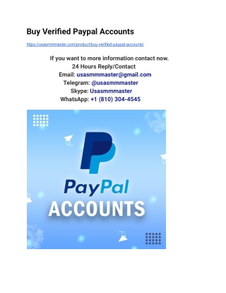 Buy Verified Paypal Accounts