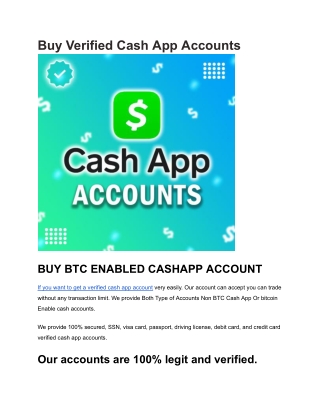 Buy Verified Cash App Accounts