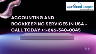 Accounting And Bookkeeping Services In USA - Call Today  1-646-340-0045