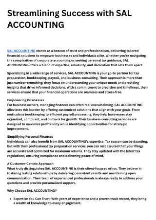 Streamlining Success with SAL ACCOUNTING