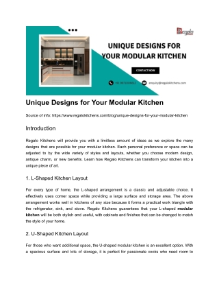 Unique Designs for Your Modular Kitchen
