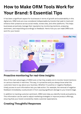 How to Make ORM Tools Work for Your Brand Effectively