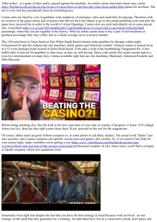 Opportunities In Online Casinos