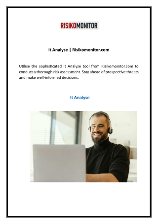 It Analyse  Risikomonitor