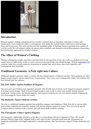 Motivating Females's Attire From Cultures Around The Globe