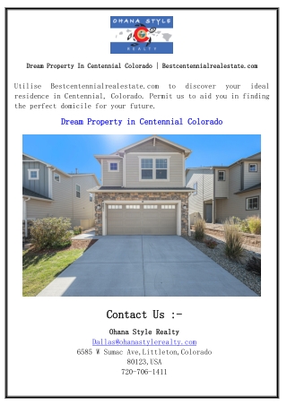 Dream Property In Centennial Colorado Bestcentennialrealestate.com
