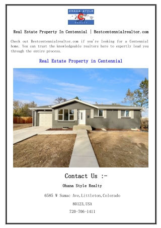 Real Estate Property In Centennial  Bestcentennialrealtor.com