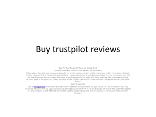 buy trustpilot reviews