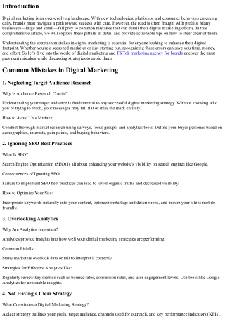 Common Mistakes in Digital Marketing and How to Avoid Them for Success
