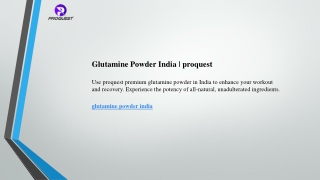 Glutamine Powder India  proquest