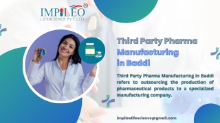 Third Party Pharma Maufacturing in Baddi