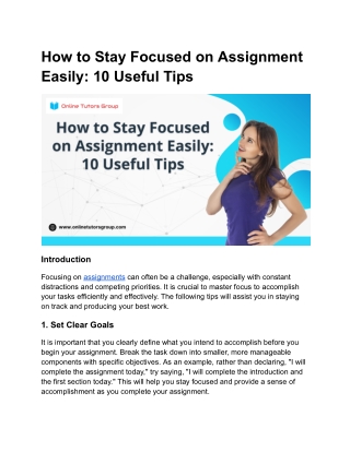 How to Stay Focused on Assignment Easily_ 10 Useful Tips