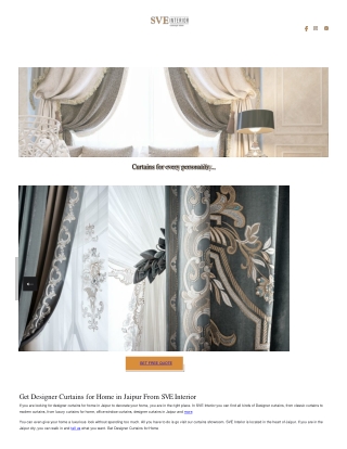 Designer Curtains for Living Room in Jaipur - Sve Interior