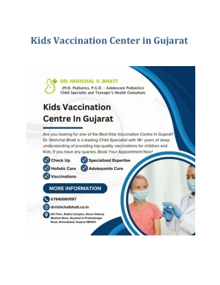 Kids Vaccination Center in Gujarat