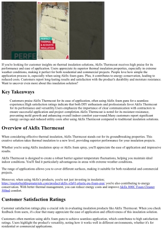 Customer Insights on Top Thermal Insulation Solution