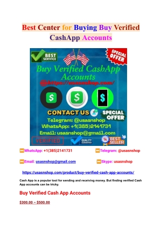 Best Center for Buying Buy Verified CashApp Accounts
