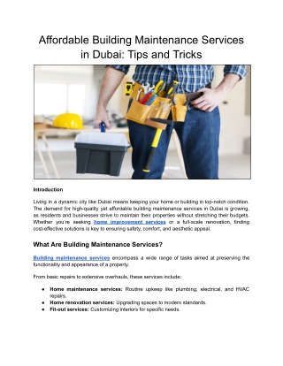 Affordable Building Maintenance Services in Dubai_ Tips and Tricks