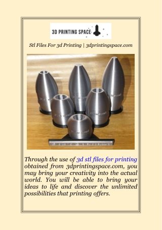 3d Stl Files For Printing | 3dprintingspace.com