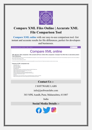 Compare XML Files Online  Accurate XML File Comparison Tool
