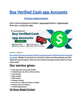 Buy Verified Cash App Accounts Secure Your Transactions Today